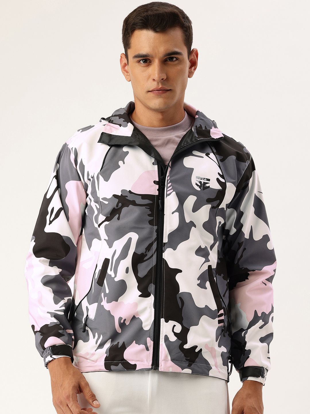 FIFTY TWO Printed Hooded Rain Jacket-picture-22