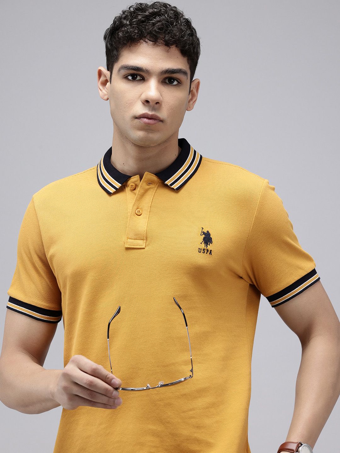 U.S. Polo Assn. Polo Collar Pure Cotton Slim Fit T-shirt-picture-33