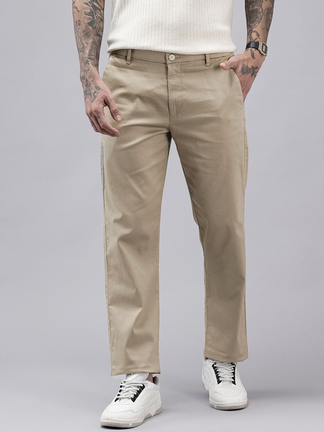 U.S. Polo Assn. Men Micro Ditsy Printed Riley Straight Fit Chinos Trousers-picture-24