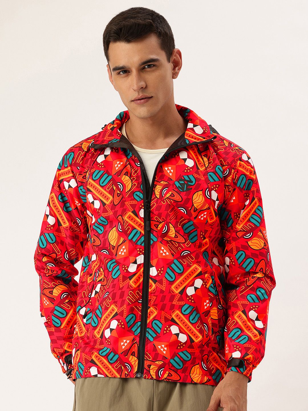 FIFTY TWO Printed Hooded Rain Jacket-picture-16