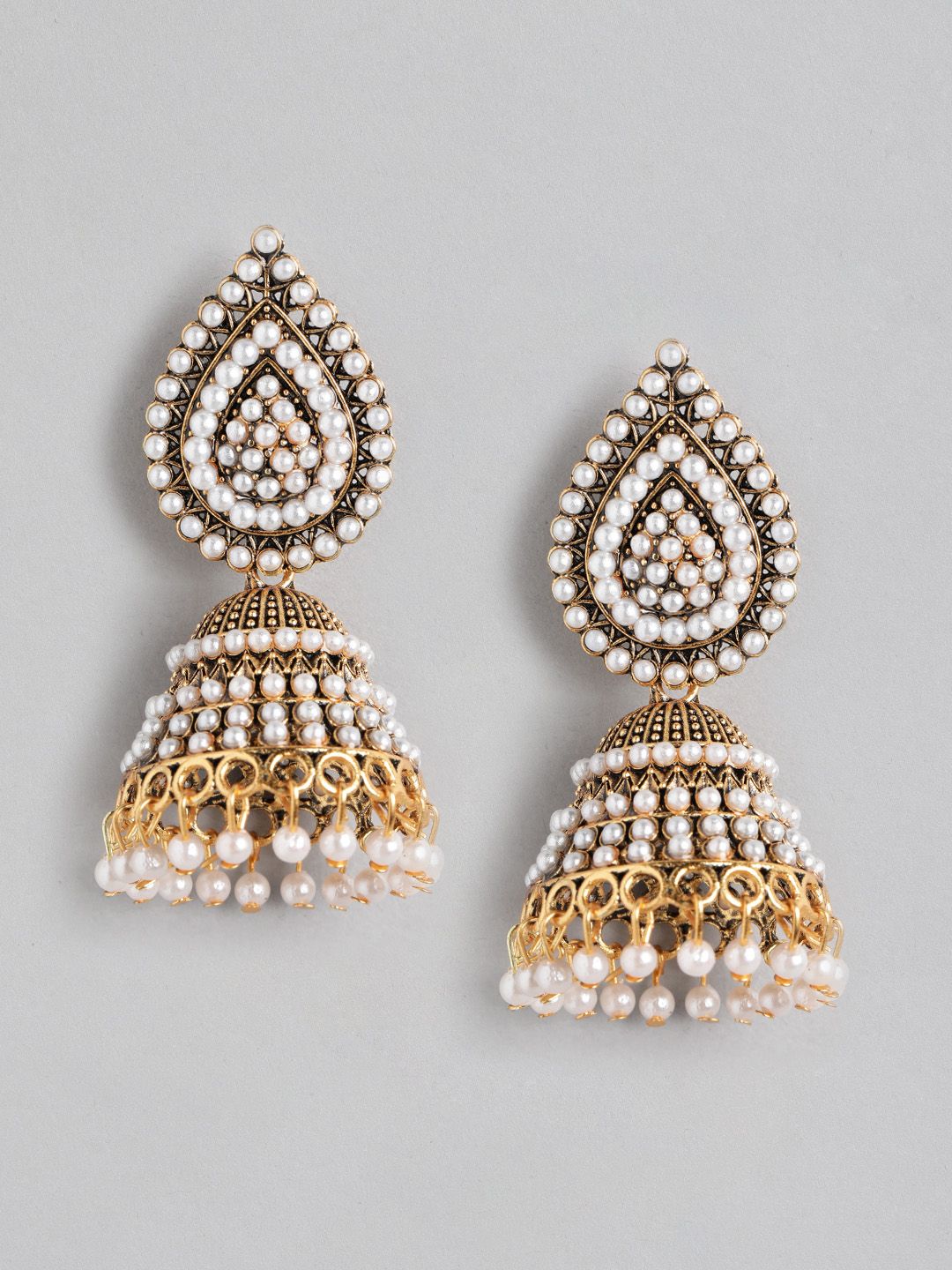 Anouk Glod Plated Jhumkas Earrings-picture-37