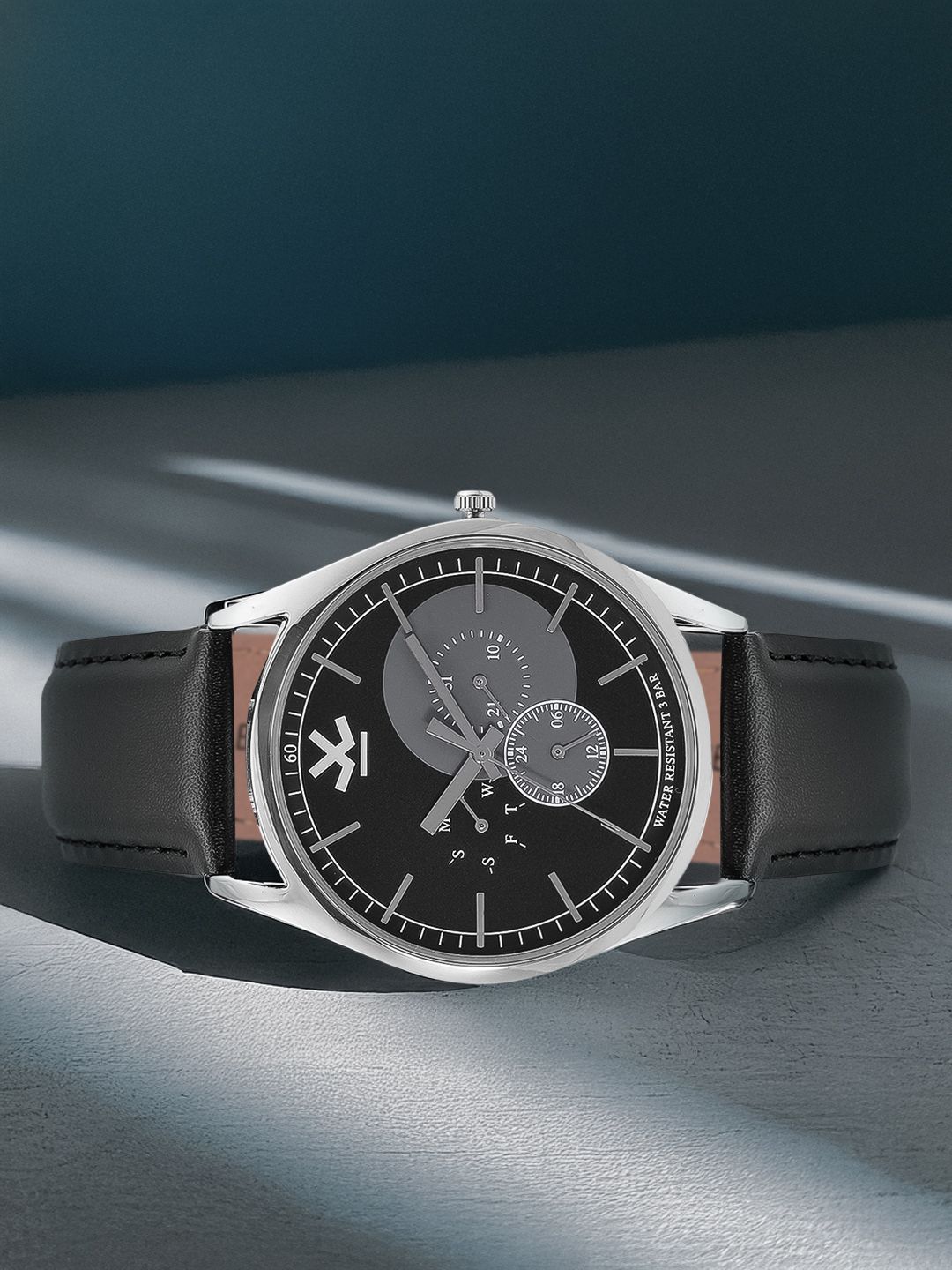 WROGN Men Brass Dial & Leather Straps Watch-image-12