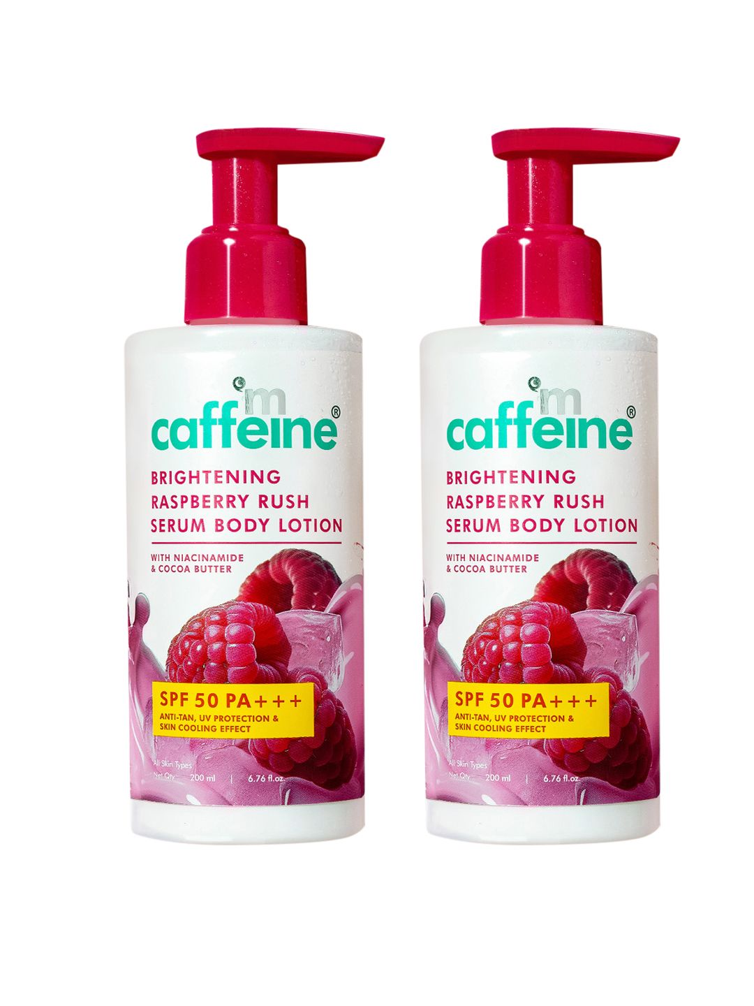 MCaffeine Set Of 2 Raspberry SPF 50 Serum Body Lotion - 200ml Each-picture-26
