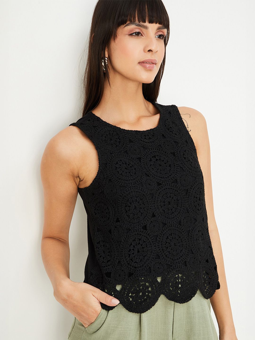 max Women Self Design Sleeveless Cotton Top-picture-20