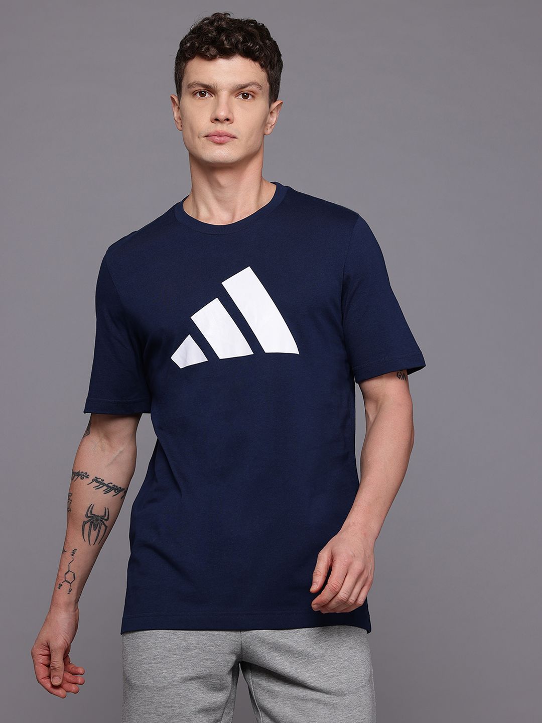 ADIDAS Brand Logo Printed Pure Cotton T-shirt-picture-14