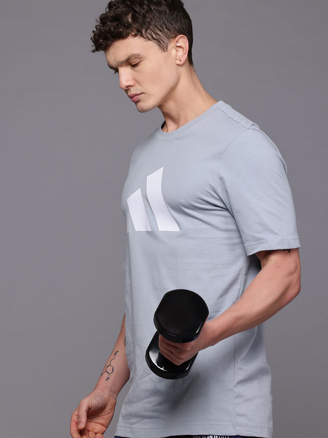 ADIDAS Brand Logo Printed Pure Cotton T-shirt-image-41