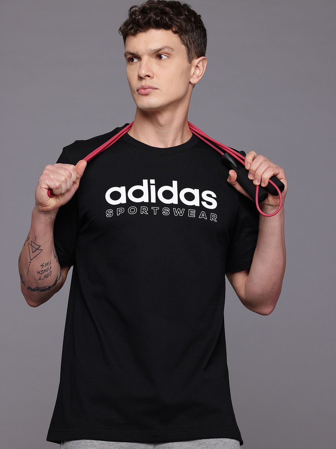 ADIDAS Brand Logo Printed Pure Cotton T-shirt-picture-15