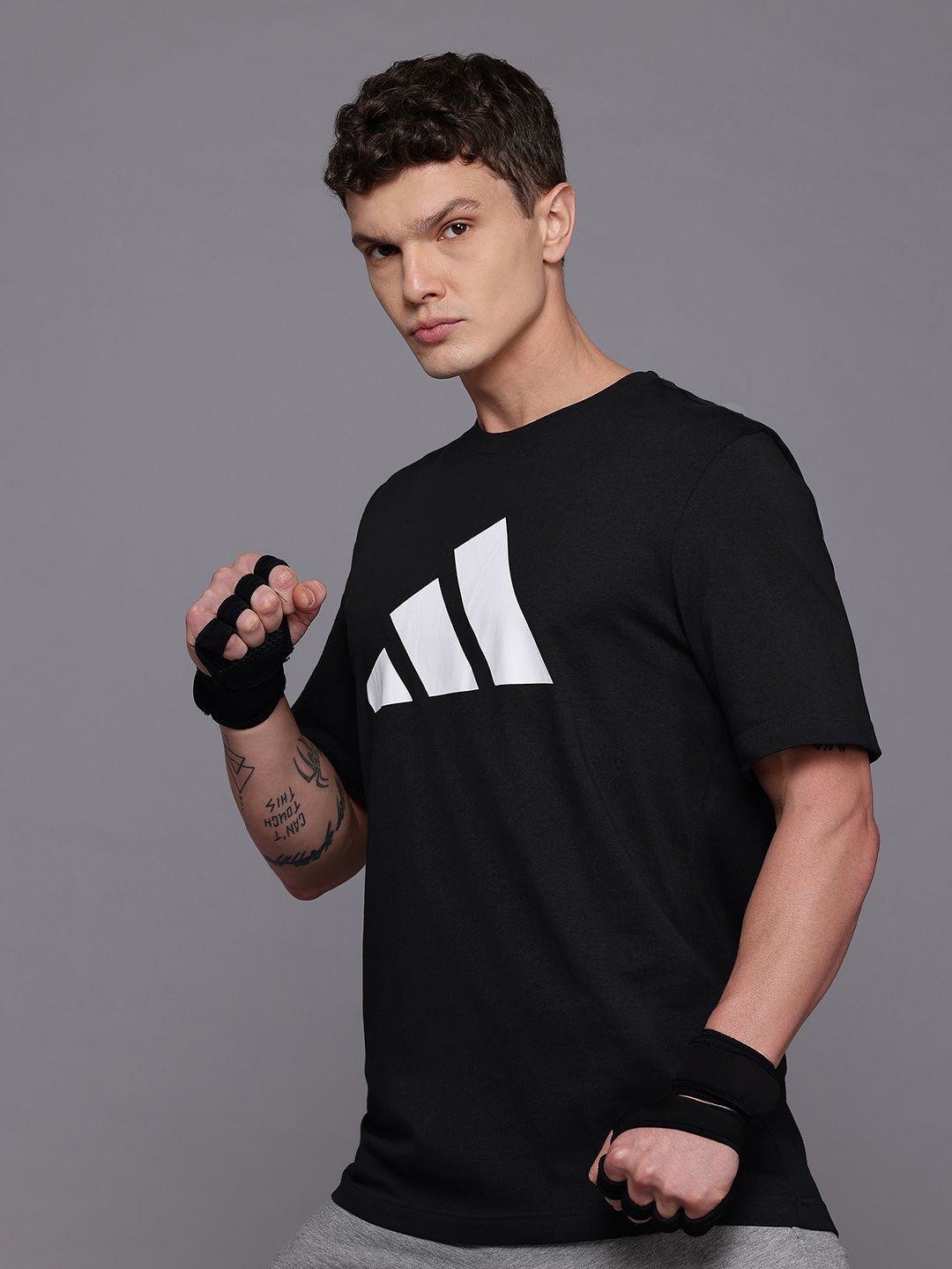 ADIDAS Brand Logo Printed Pure Cotton T-shirt-picture-31