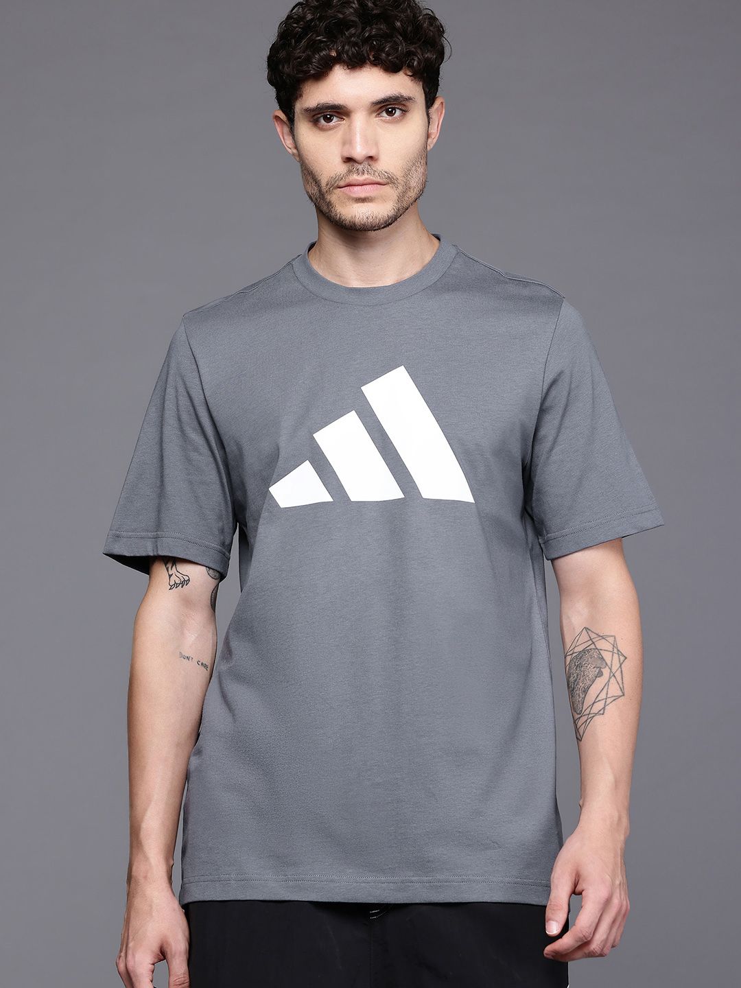 ADIDAS Brand Logo Print Pure Cotton T-shirt-picture-13