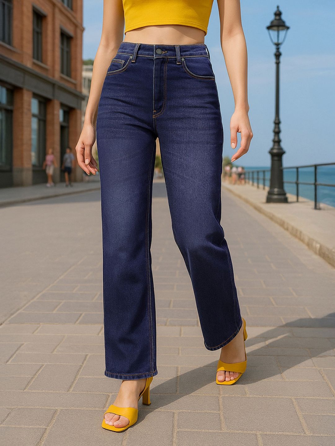Bewakoof Women Women Washed Baggy Straight Fit Pure Cotton Jeans