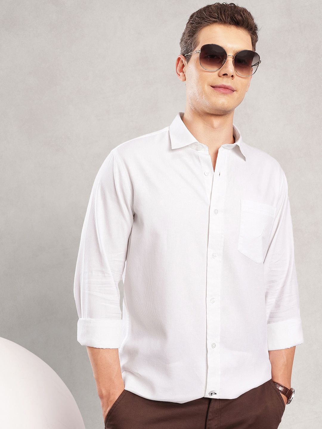 Nautica Solid Regular Fit Shirt-image-3