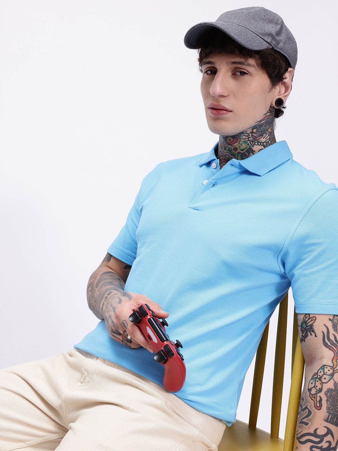 Kook N Keech Solid Polo Collar T-shirt-image-49