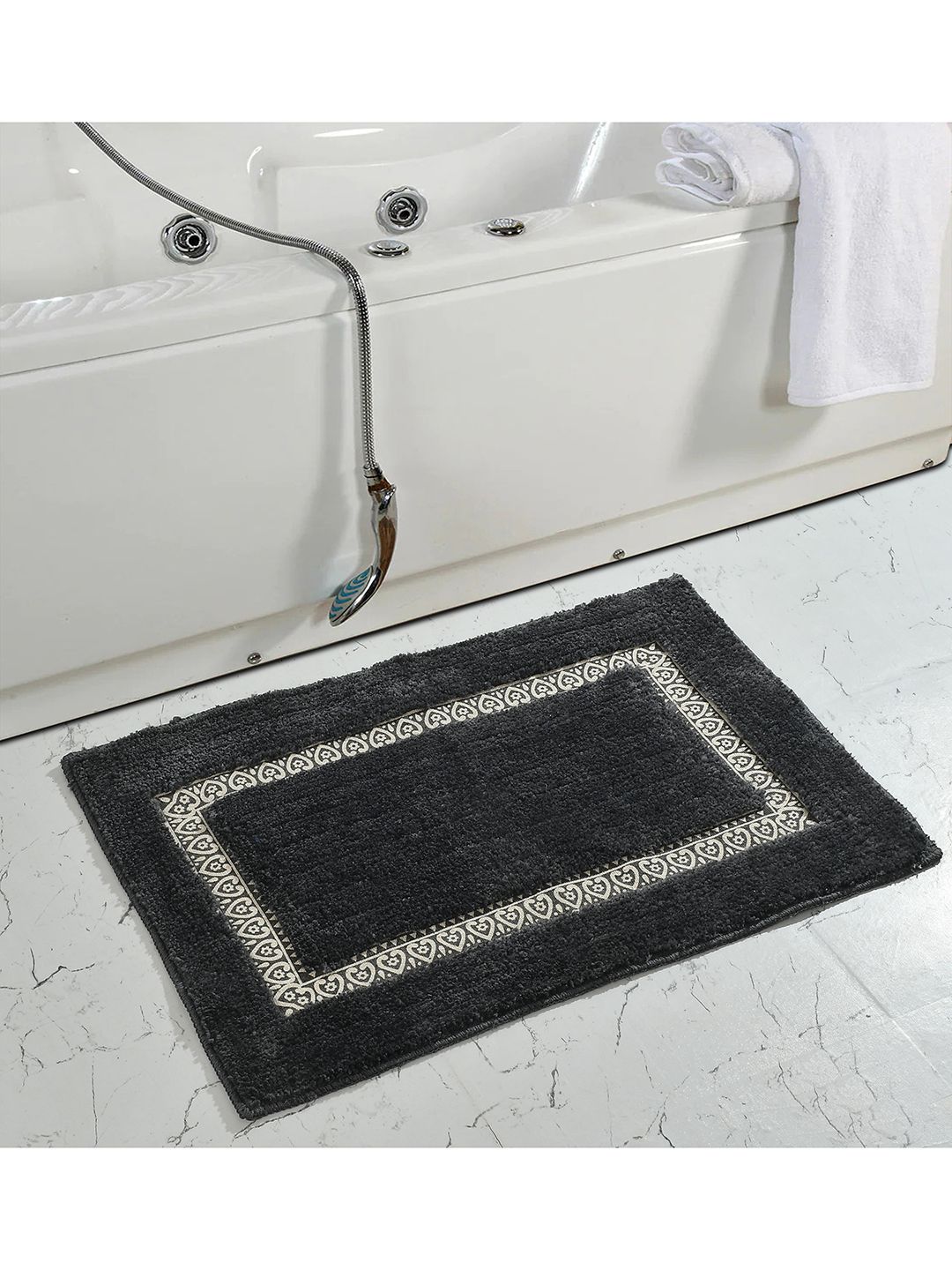 GBL COLLECTION Grey Cotton Water Resistant Floor Mat-image-49