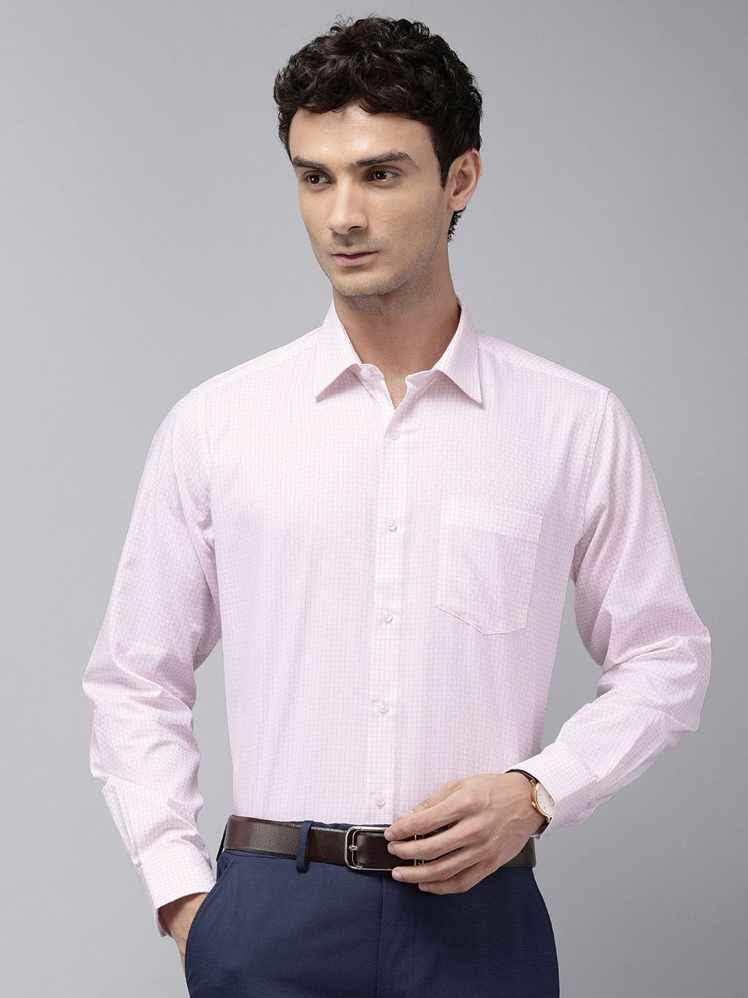 Van Heusen Custom Fit Checked Pure Cotton Formal Shirt-picture-42