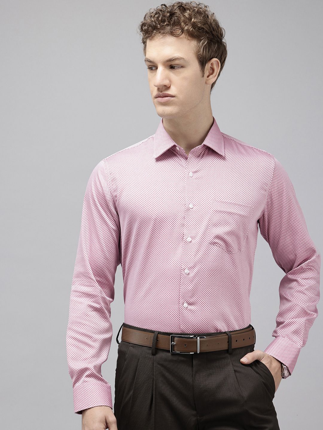 Van Heusen Pure Cotton Slim Fit Checked Formal Shirt-picture-32