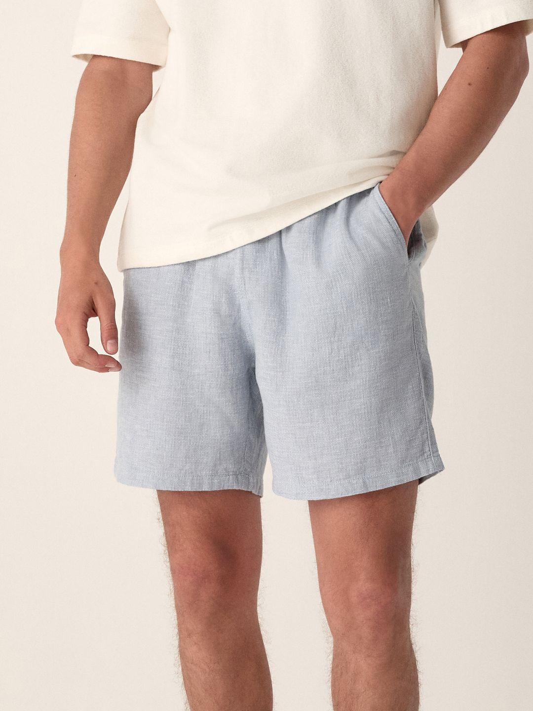 NEXT Men Linen Cotton Casual Shorts-picture-17
