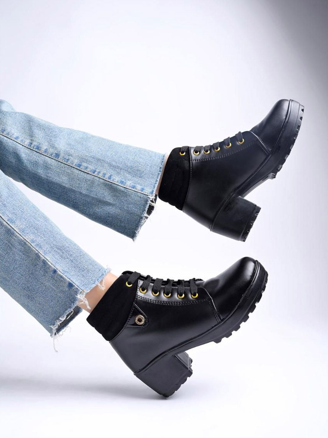 Stylestry Casual Block-Heeled Biker Boots-picture-40
