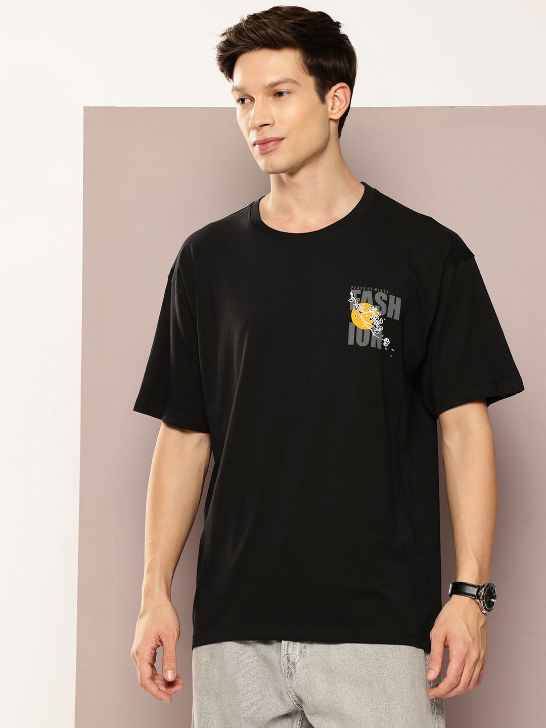 FROSEN FOX Typography Printed Drop-Shoulder Sleeves T-shirt-picture-25