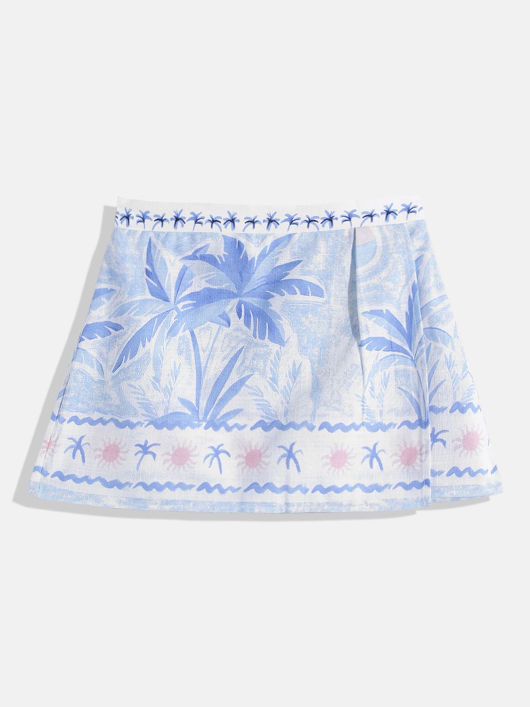 Mango Kids Girls Tropical Printed Pure Cotton Mini Skirt-picture-19