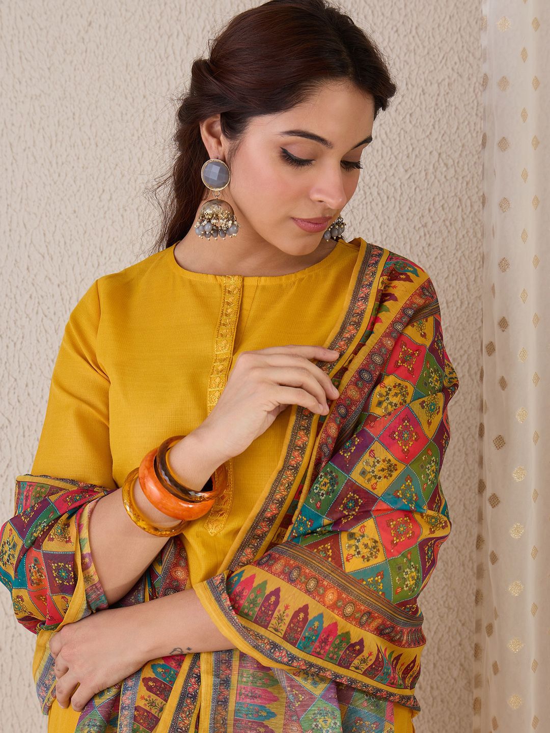 Indo Era Straight Kurta With Trouser & Dupatta