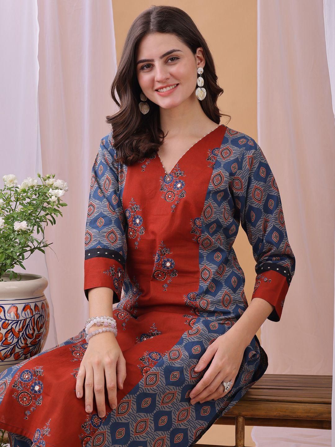 KALINI Women Printed Straight Kurta Set