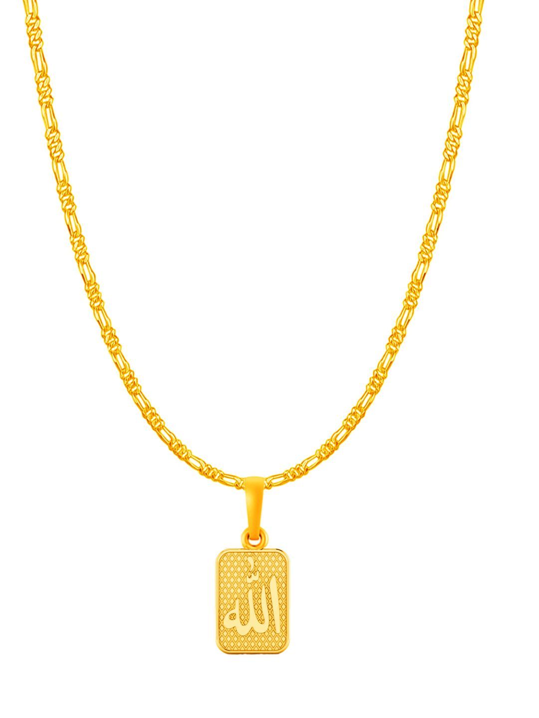 AKSHAT SAPPHIRE Men Gold-Plated Geometric Pendants with Chains-image-29