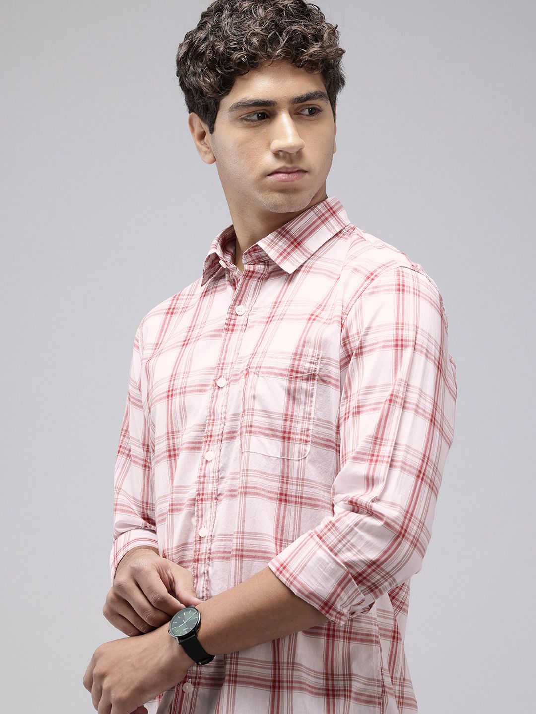 Van Heusen Sport Slim Fit Checked Pure Cotton Casual Shirt-picture-39