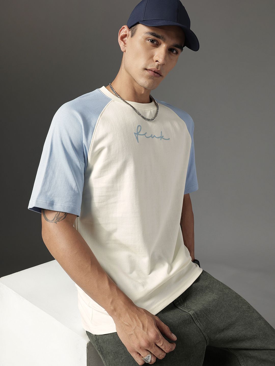 FCUK Men Colourblocked Pure Cotton Oversized T-shirt-picture-30