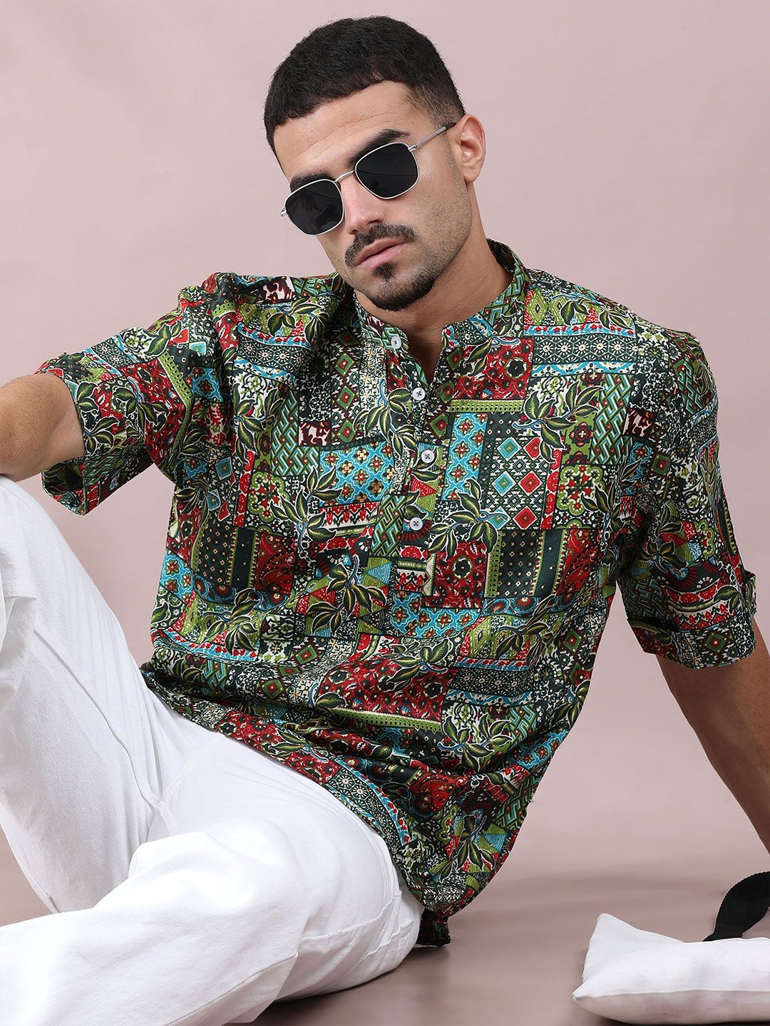 FILORI STUDIO Men Ethnic Motifs Printed Cotton Kurta-picture-35