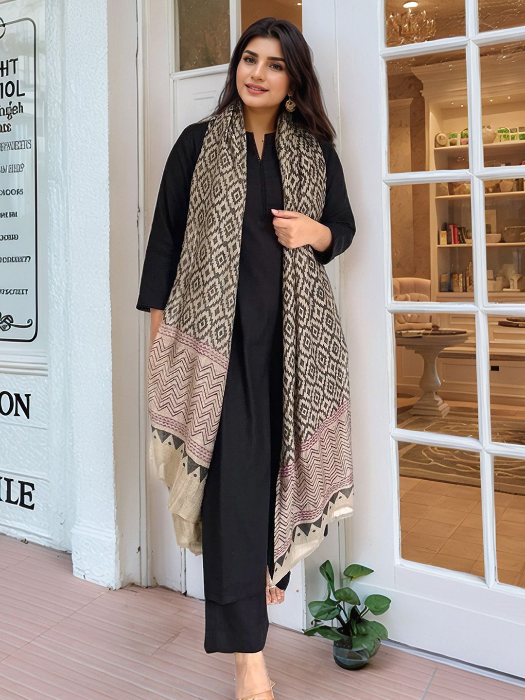 Aaghnya Women Printed Regular Kurta with Palazzos & Dupatta