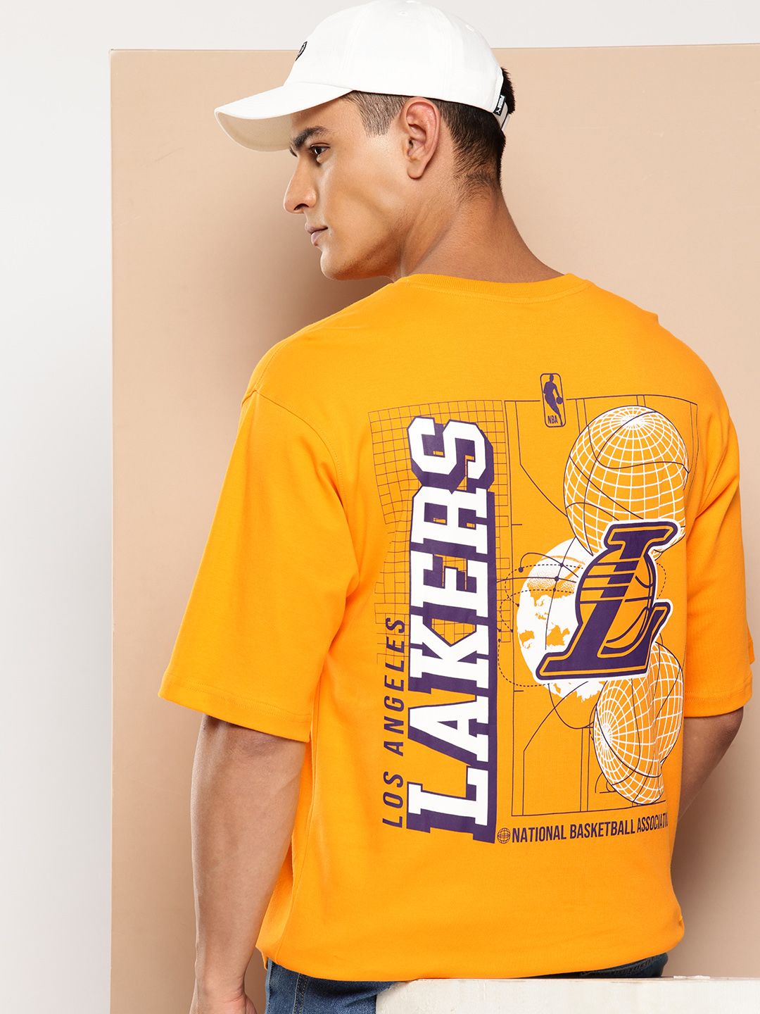 NBA Men Los Angeles Lakers Oversized Pure Cotton T-shirt-picture-32