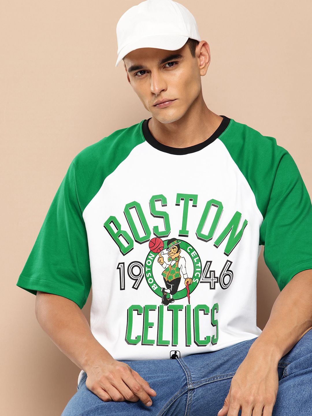 NBA Men Boston Celtics Printed Oversized Pure Cotton T-shirt-picture-48