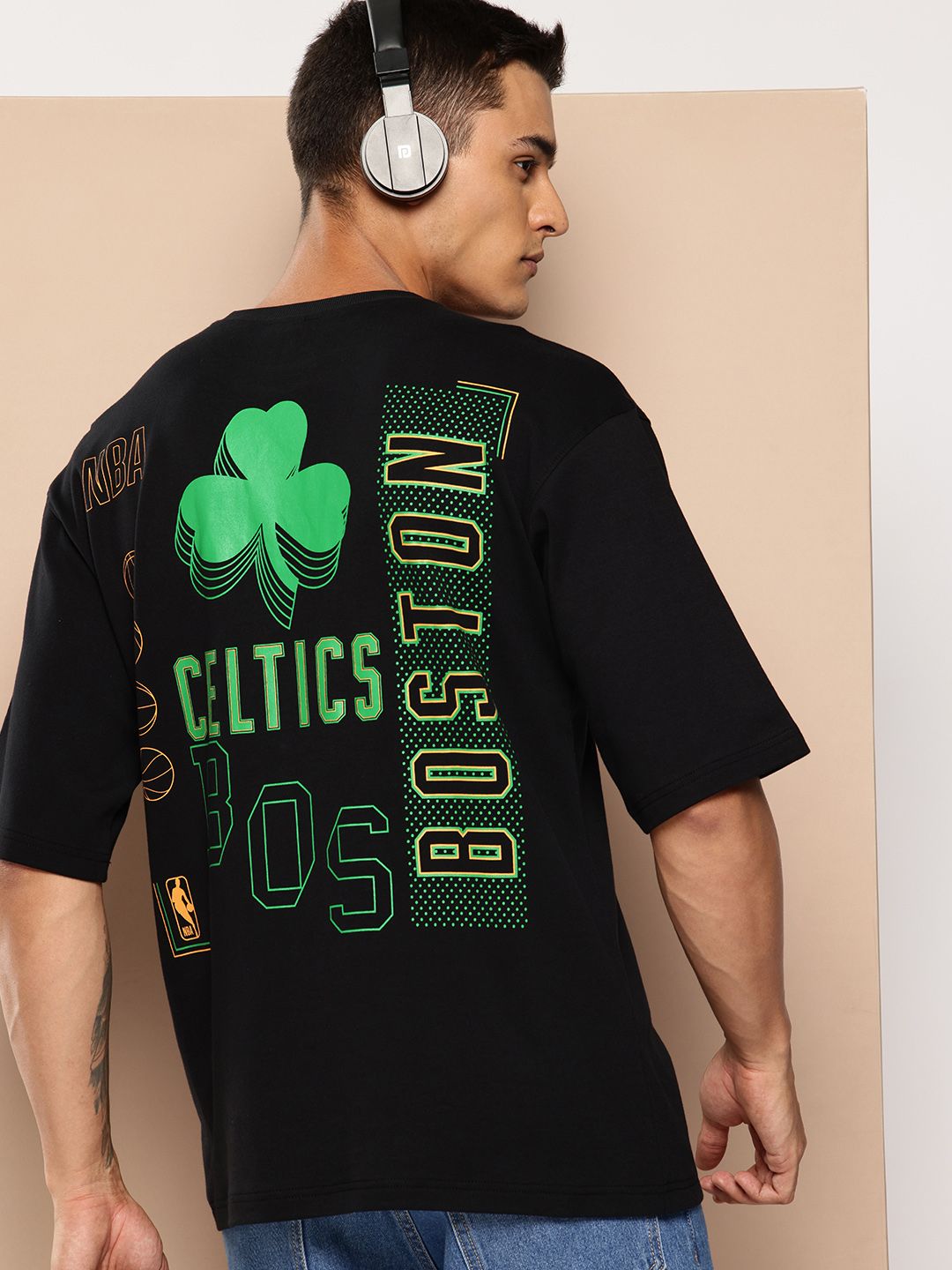 NBA Men Boston Celtics Printed Oversized Pure Cotton T-shirt-picture-10