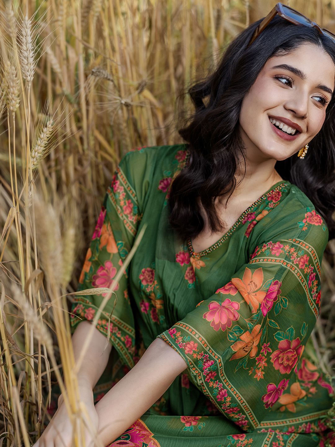 Libas Women Floral Printed Kurta with Trousers-picture-16