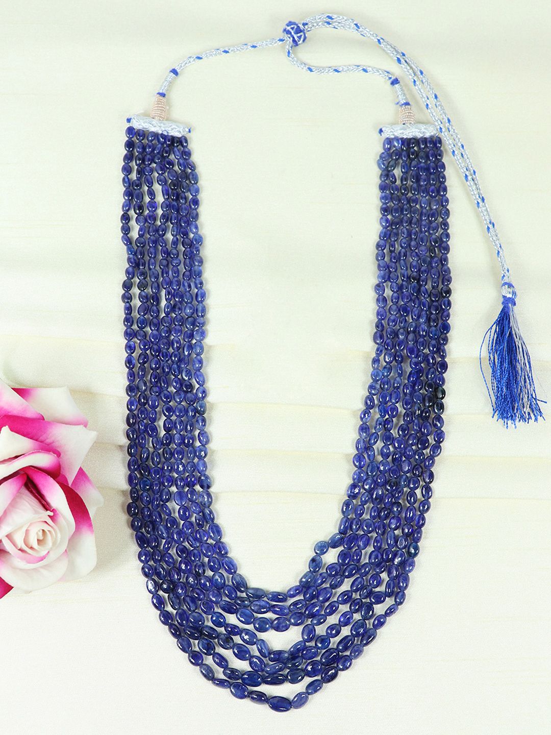 Raj Gems Sapphire Gemstone Beaded Layered Necklace-image-20