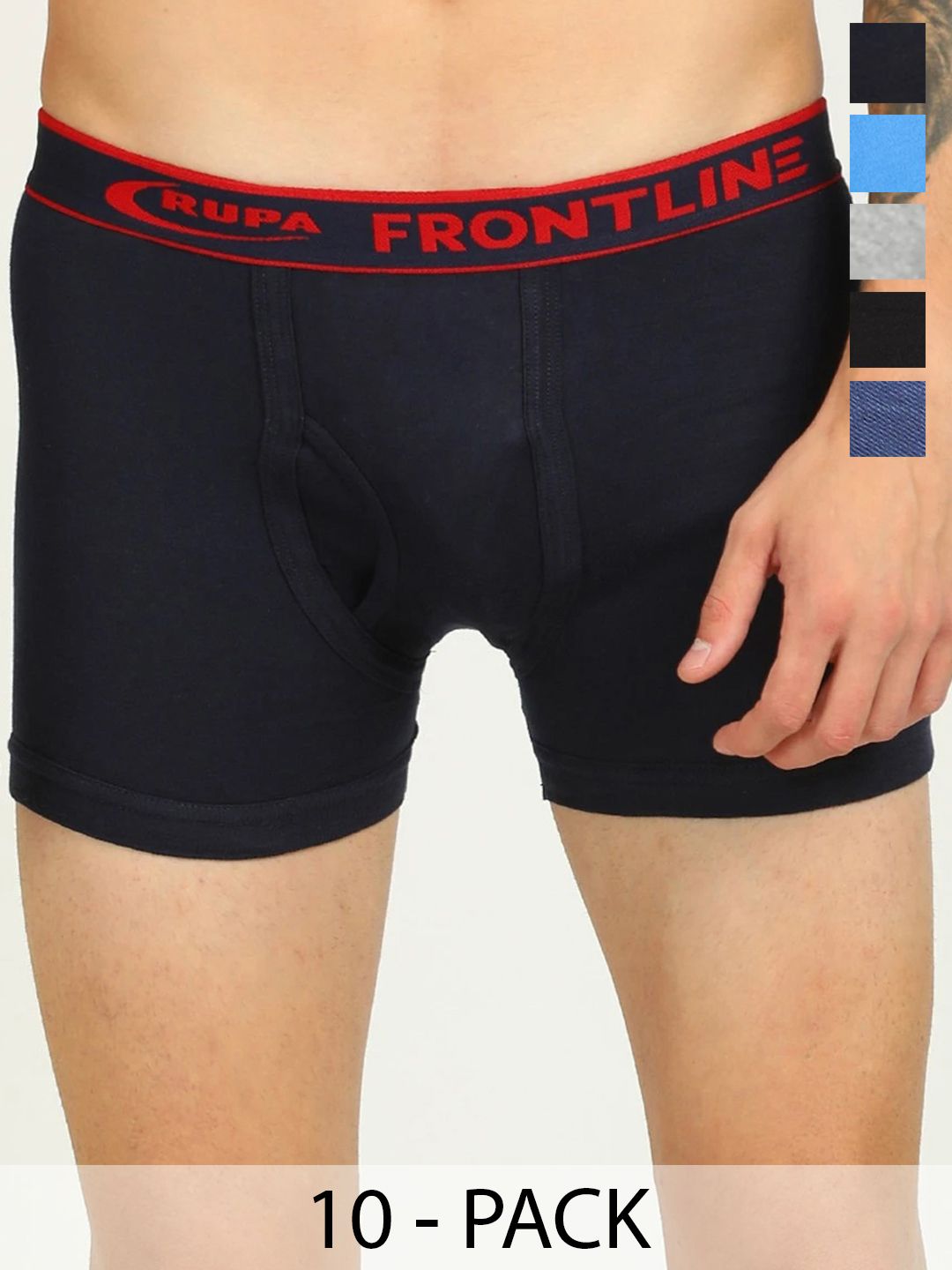 Rupa Frontline Pack Of 10 Assorted Combed Cotton Trunk-image-43