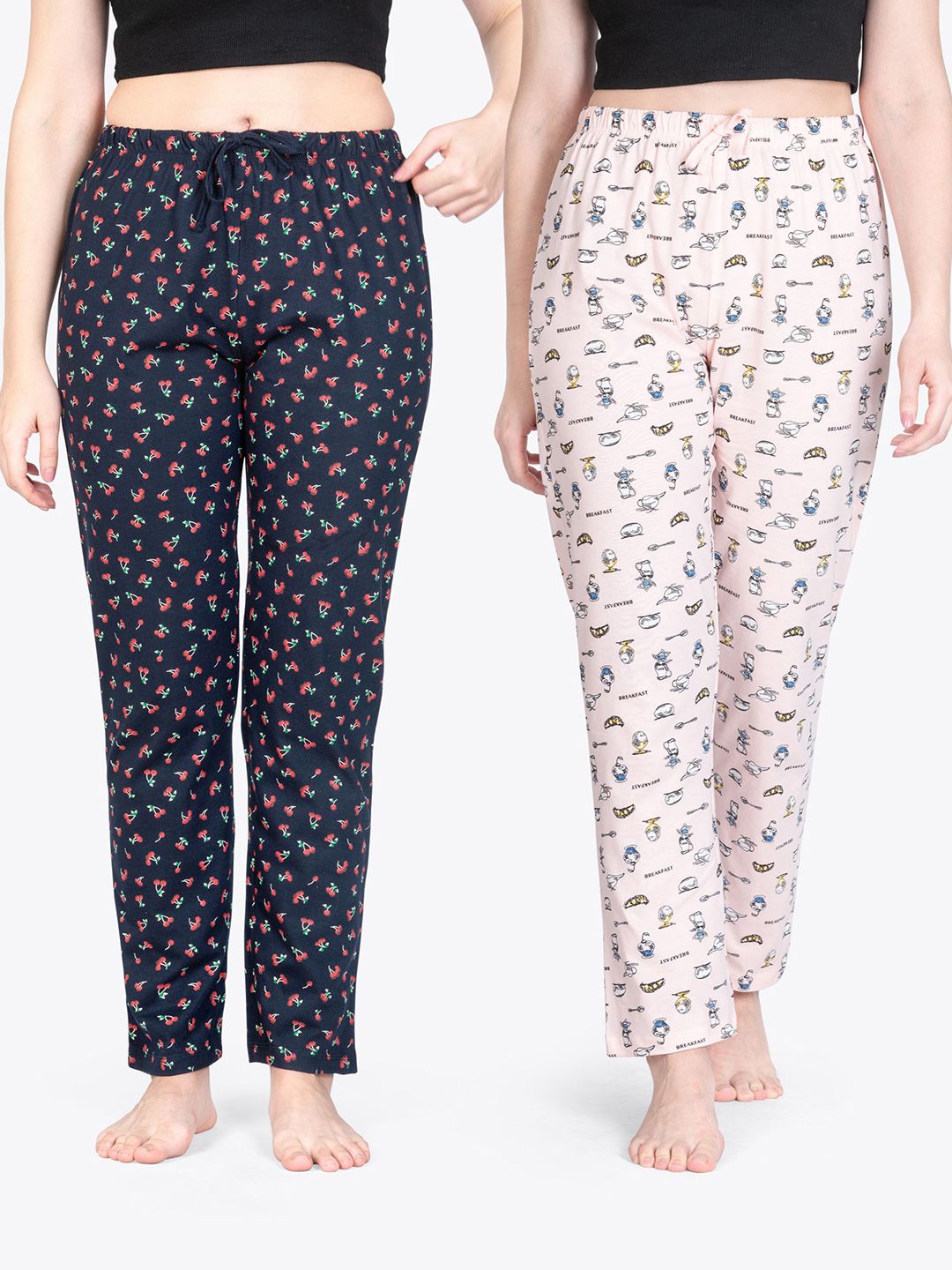 ariel Pack Of 2 Printed Pure Cotton Breathable Lounge Pants-picture-15