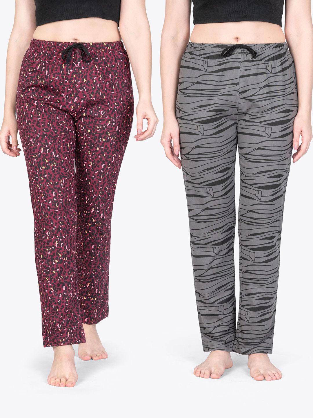 ariel Pack Of 2 Printed Pure Cotton Breathable Lounge Pants-picture-27