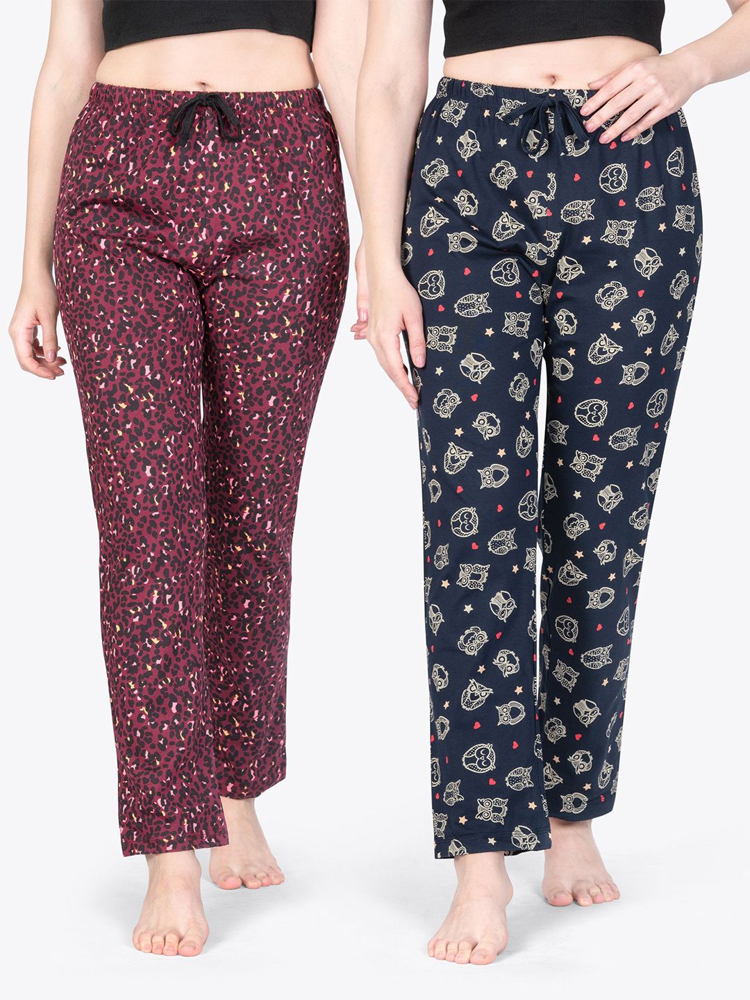 ariel Pack Of 2 Printed Pure Cotton Lounge Pants-image-34