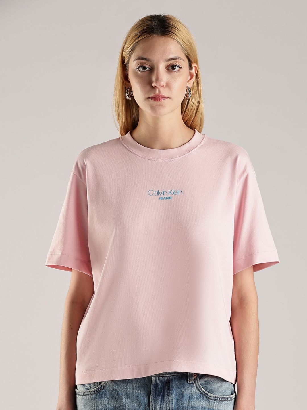 Calvin Klein Jeans Women Drop-Shoulder Sleeves T-shirt-picture-26