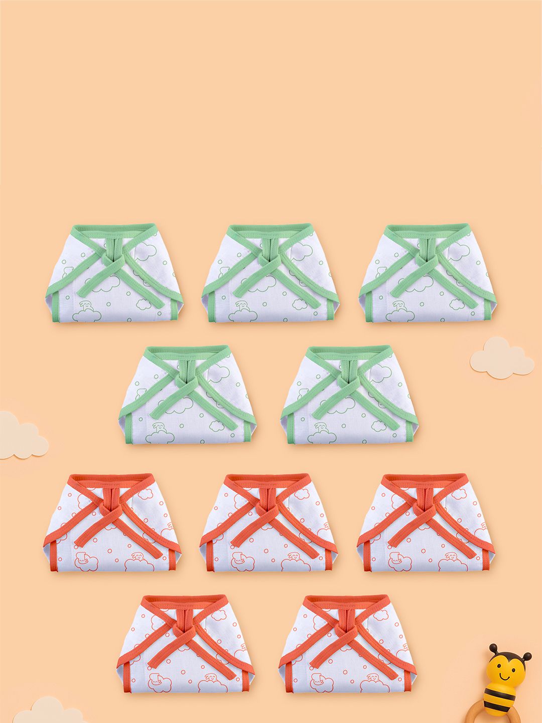 SuperBottoms Set Of 10 Double Layered 100% Pure Cotton Diaper-picture-48