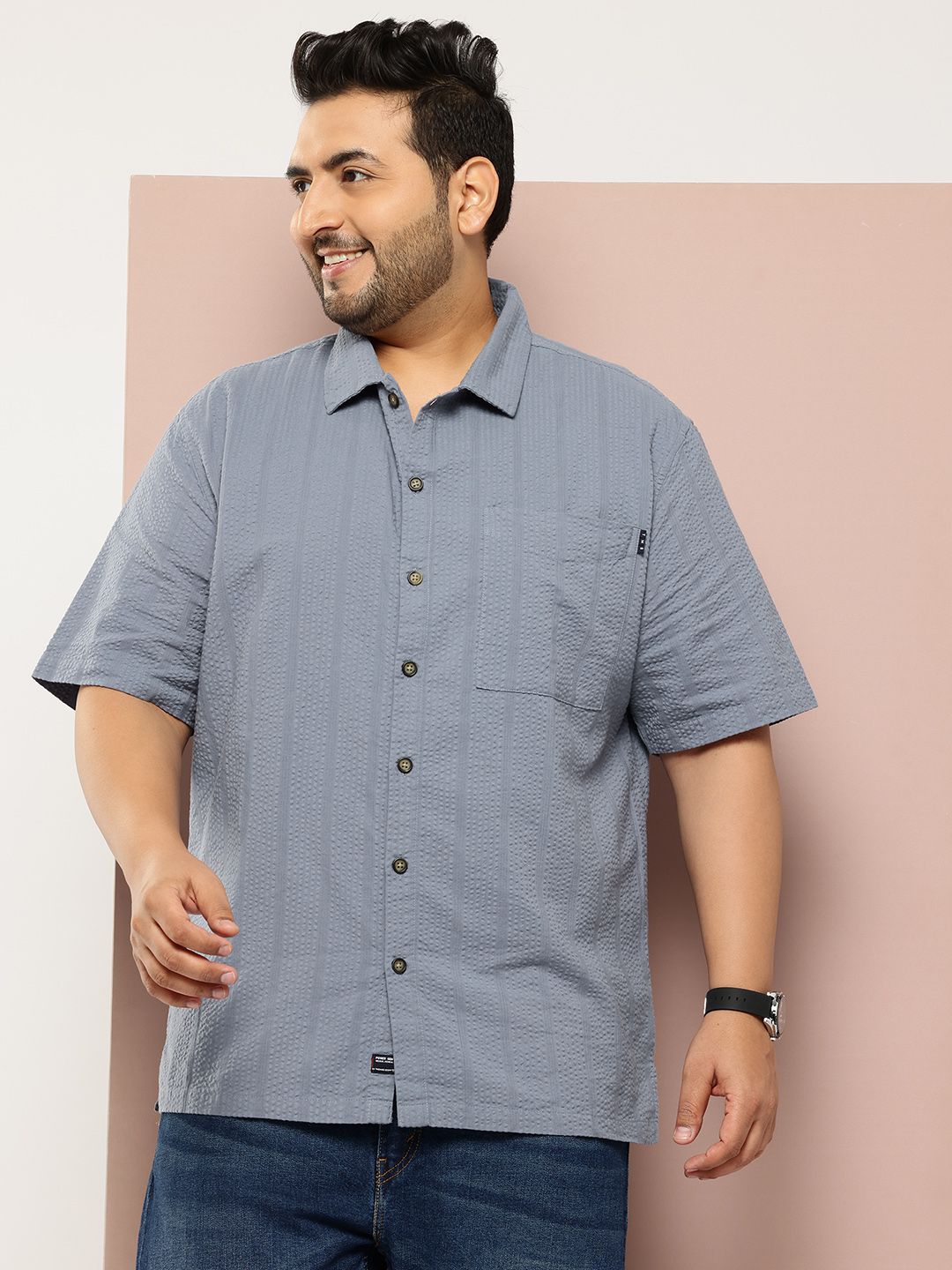 Thomas Scott Men Plus Size Premium Textured Casual Shirt-picture-24