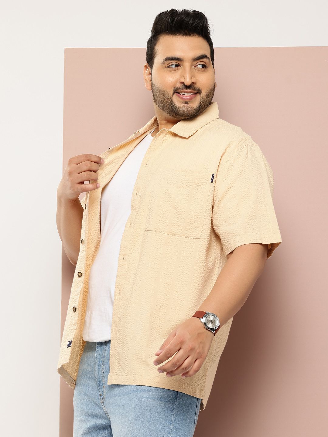 Thomas Scott Men Plus Size Premium Textured Casual Shirt-picture-20