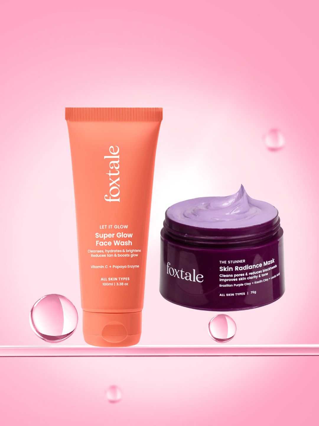 FoxTale Set Of 2 Super Glow Face Wash - 100 g & Skin Radiance Mask - 75 g Combo-image-26