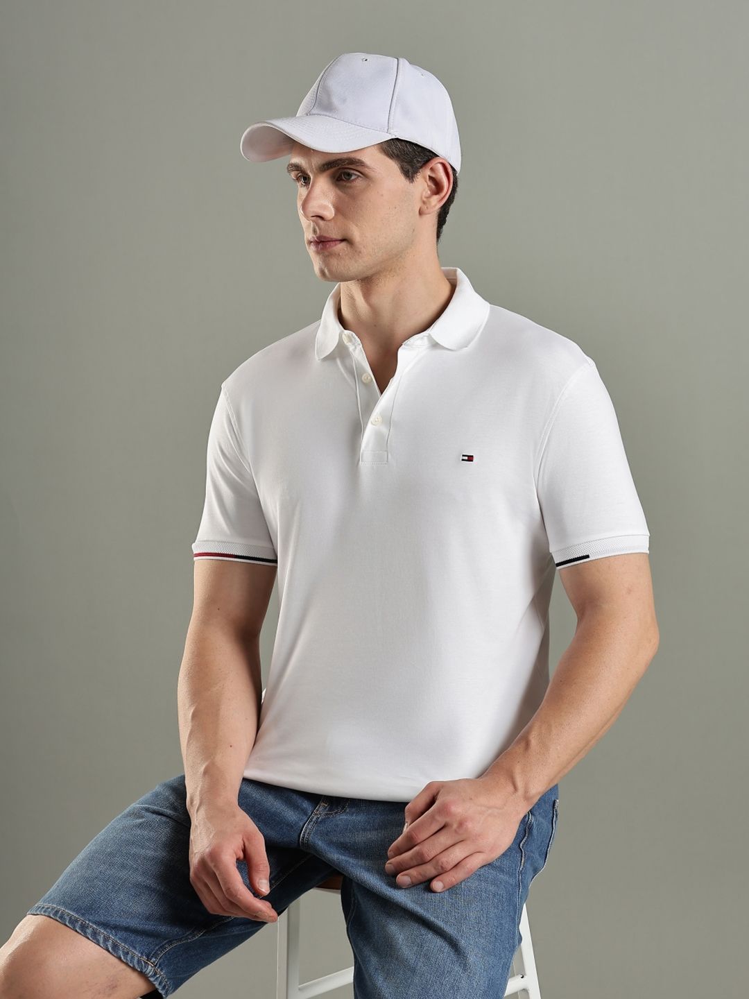 Tommy Hilfiger Polo Collar Short Sleeves Slim Fit Cotton T-shirt