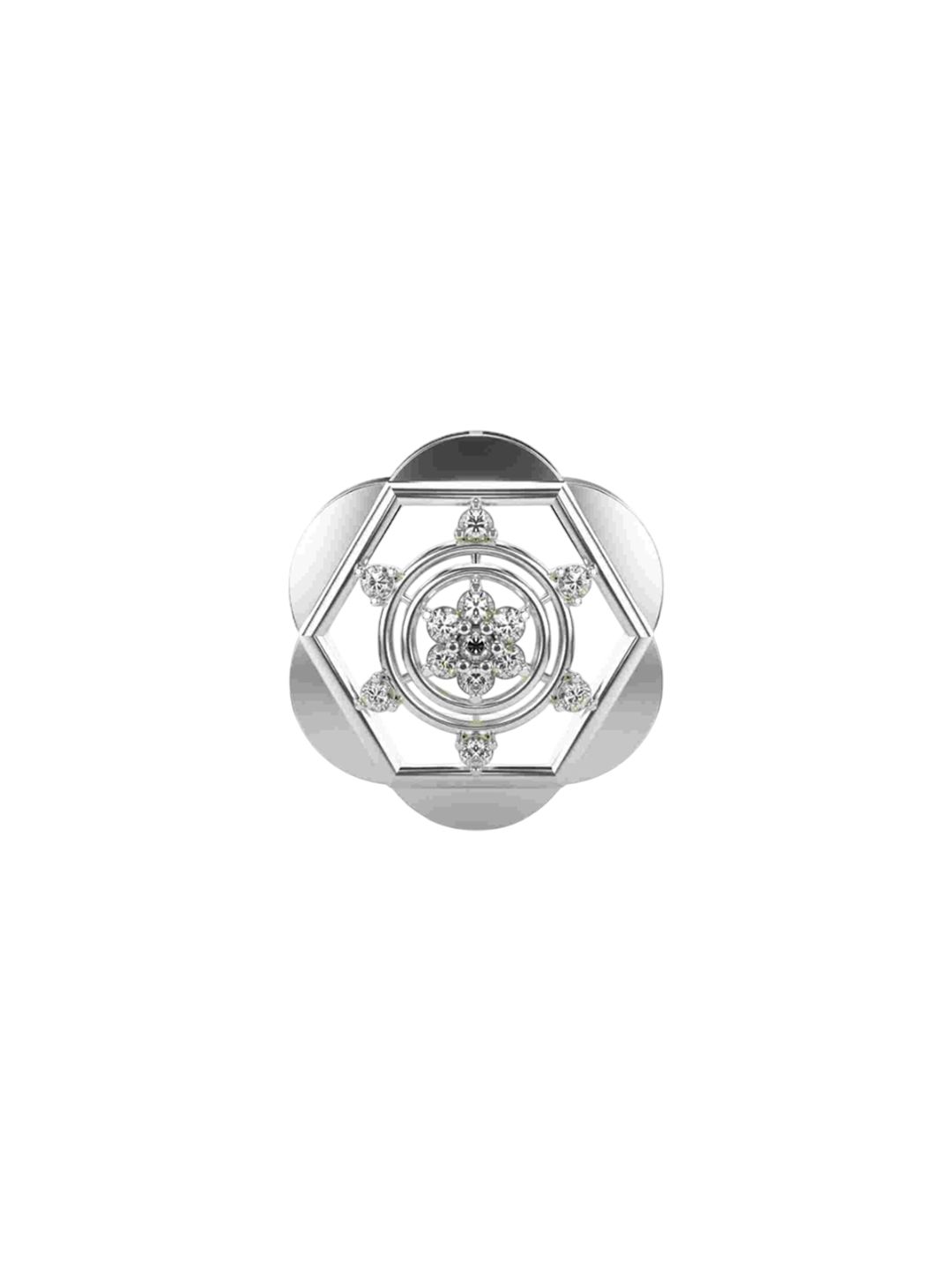 VALANOVA Women Sterling Silver Plated Diamond Pendant 0.62gm-picture-11