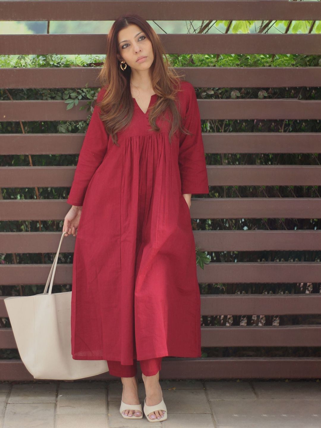 GoSriKi Women Solid Kurta with Trousers-picture-23