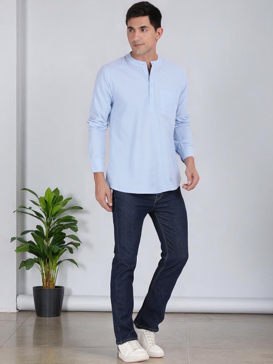 THE SOUL PATROL Men Cotton Solid Long Sleeves Kurta-image-43