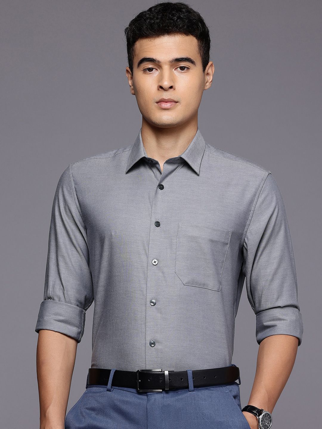 Louis Philippe Slim Fit Pure Cotton Formal Shirt-picture-28
