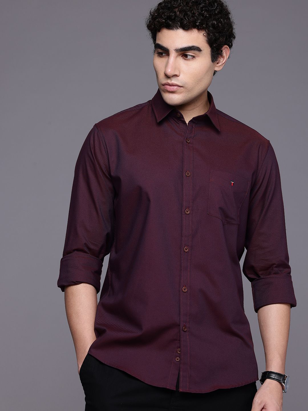 Louis Philippe Sport Pure Cotton Slim Fit Casual Shirt